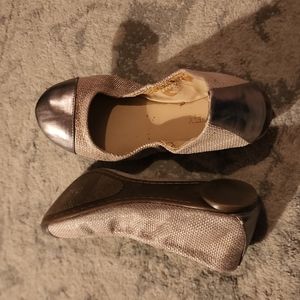 Sole Society Silver Capped Textured Flat